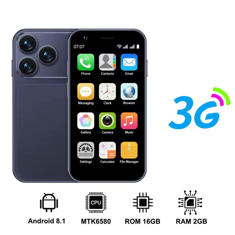 SERVO 18SE MINI Small Android Smartphone 3G WCDMA Dual SIM Card 2GB+16GB Play Store Wi-Fi Face Unlock 3.0 inch Mini Smart Phones