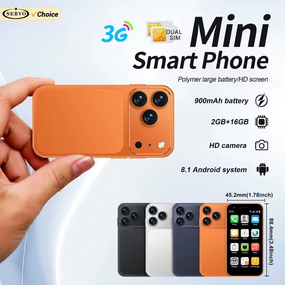 SERVO 18SE MINI Small Android Smartphone 3G WCDMA Dual SIM Card 2GB+16GB Play Store Wi-Fi Face Unlock 3.0 inch Mini Smart Phones