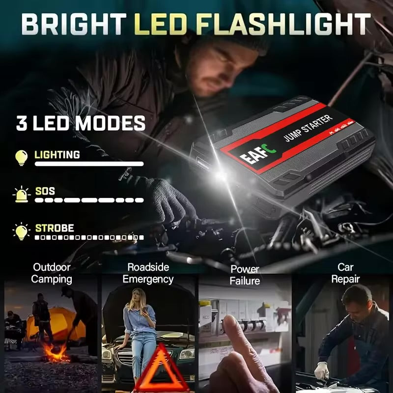 Power Bank 600A 12V Car Battery Jump Starter Portable Charger Petrol Diesel Auto Starting Device Booster Emergency Starter