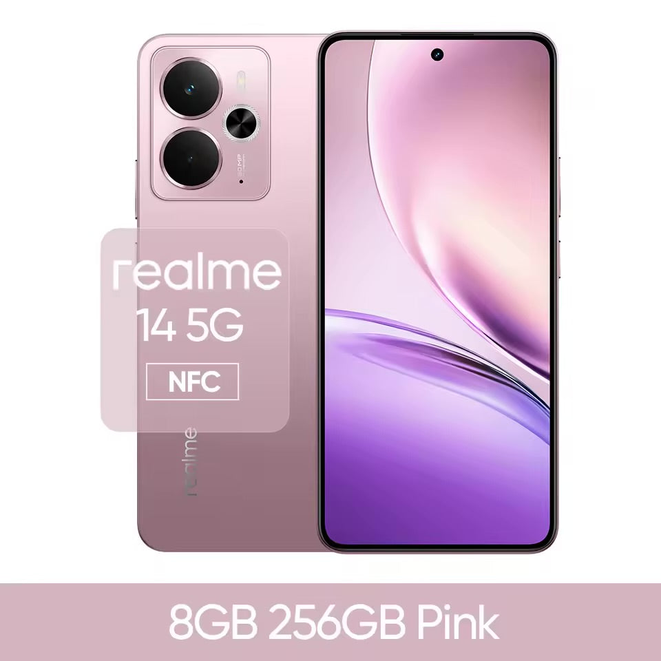 Global Version realme 14 5G Smartphone Snapdragon 6 Gen 4 Chipset 6.67" 120Hz AMOLED Display 45W 6000mAh Battery Android 15